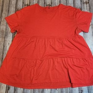 Women's Red Tiered Swing Top Size XXL